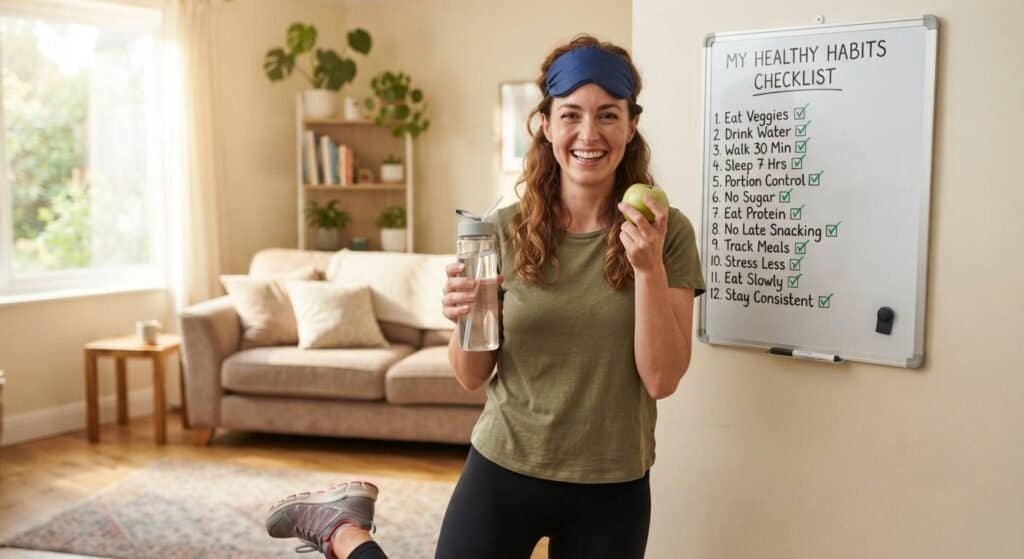 12-healthy-habits-items-flatlay-weight-loss-guide.jpg